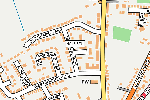 NG16 5FU map - OS OpenMap – Local (Ordnance Survey)