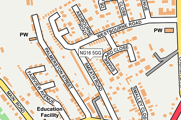 NG16 5GG map - OS OpenMap – Local (Ordnance Survey)