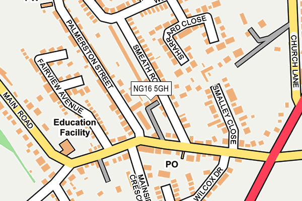 NG16 5GH map - OS OpenMap – Local (Ordnance Survey)