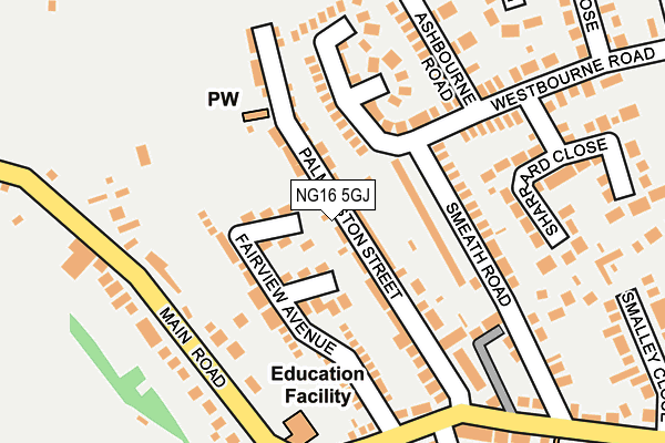 NG16 5GJ map - OS OpenMap – Local (Ordnance Survey)