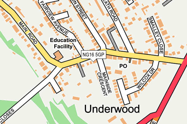 NG16 5GP map - OS OpenMap – Local (Ordnance Survey)