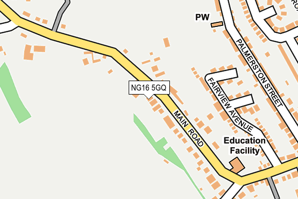 NG16 5GQ map - OS OpenMap – Local (Ordnance Survey)