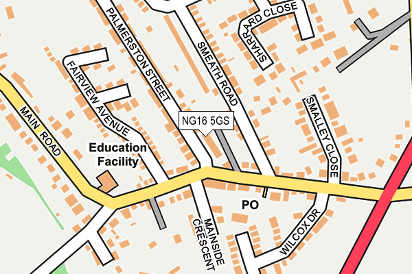 NG16 5GS map - OS OpenMap – Local (Ordnance Survey)
