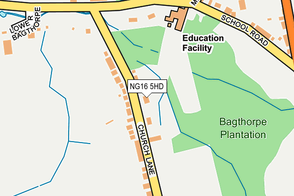 NG16 5HD map - OS OpenMap – Local (Ordnance Survey)