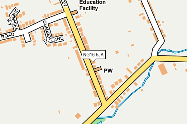 NG16 5JA map - OS OpenMap – Local (Ordnance Survey)