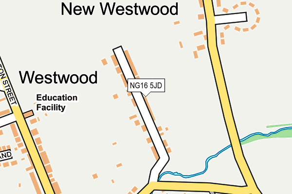 NG16 5JD map - OS OpenMap – Local (Ordnance Survey)