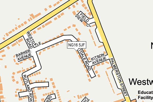 NG16 5JF map - OS OpenMap – Local (Ordnance Survey)