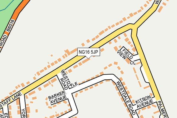 NG16 5JP map - OS OpenMap – Local (Ordnance Survey)