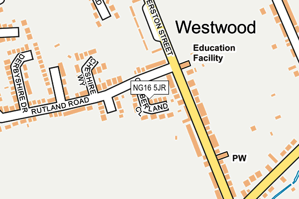 NG16 5JR map - OS OpenMap – Local (Ordnance Survey)