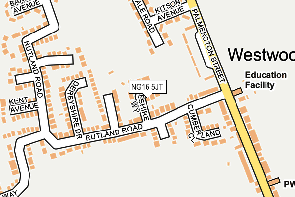 NG16 5JT map - OS OpenMap – Local (Ordnance Survey)