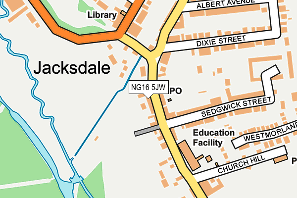 NG16 5JW map - OS OpenMap – Local (Ordnance Survey)