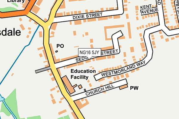 NG16 5JY map - OS OpenMap – Local (Ordnance Survey)