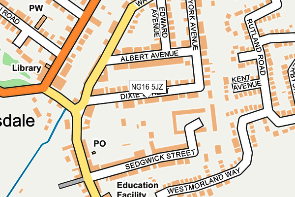 NG16 5JZ map - OS OpenMap – Local (Ordnance Survey)