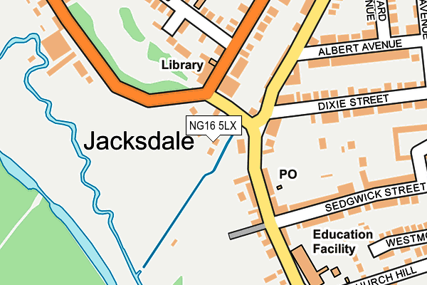 NG16 5LX map - OS OpenMap – Local (Ordnance Survey)