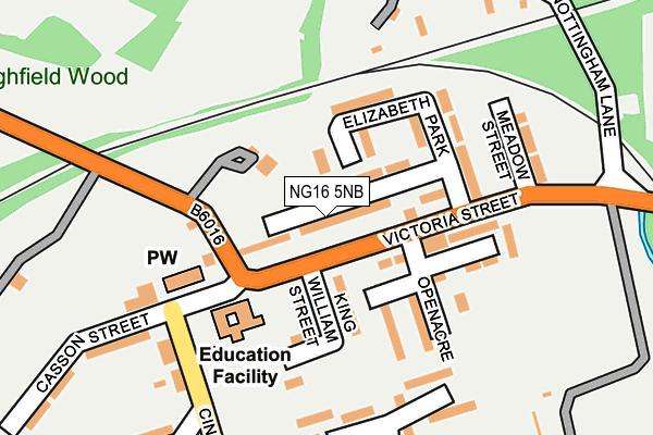 NG16 5NB map - OS OpenMap – Local (Ordnance Survey)