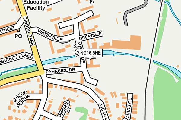 NG16 5NE map - OS OpenMap – Local (Ordnance Survey)