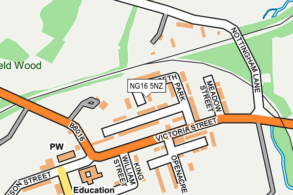 NG16 5NZ map - OS OpenMap – Local (Ordnance Survey)