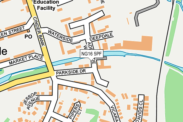 NG16 5PF map - OS OpenMap – Local (Ordnance Survey)