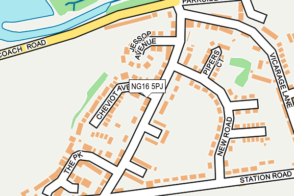 NG16 5PJ map - OS OpenMap – Local (Ordnance Survey)