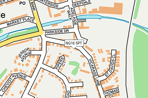 NG16 5PT map - OS OpenMap – Local (Ordnance Survey)