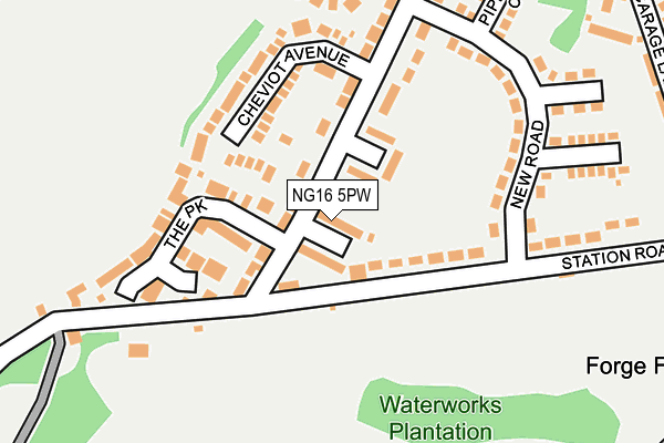 NG16 5PW map - OS OpenMap – Local (Ordnance Survey)