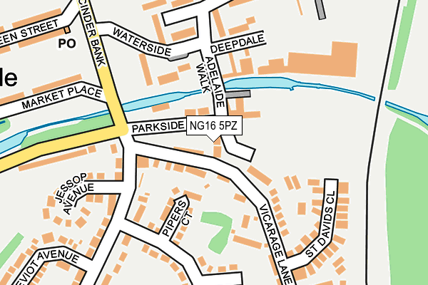 NG16 5PZ map - OS OpenMap – Local (Ordnance Survey)