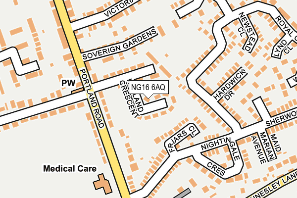 Map of THE NOTTINGHAM TYRE FITTER LTD at local scale