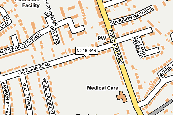 NG16 6AR map - OS OpenMap – Local (Ordnance Survey)