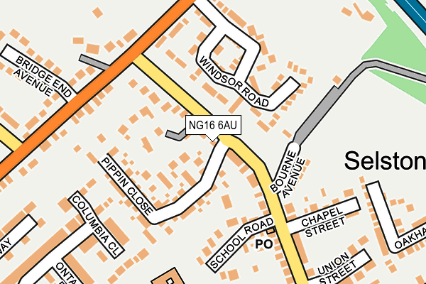 NG16 6AU map - OS OpenMap – Local (Ordnance Survey)