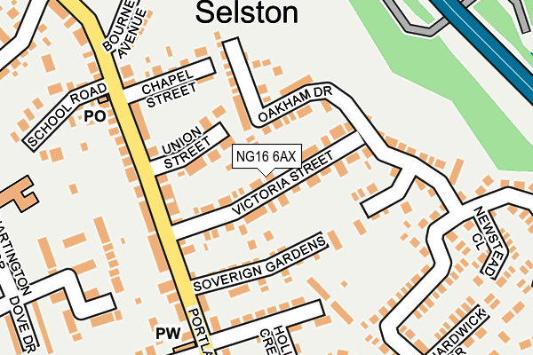 NG16 6AX map - OS OpenMap – Local (Ordnance Survey)