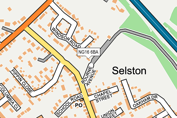 NG16 6BA map - OS OpenMap – Local (Ordnance Survey)