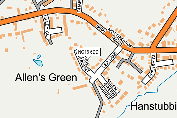 NG16 6DD map - OS OpenMap – Local (Ordnance Survey)