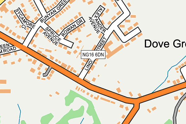 NG16 6DN map - OS OpenMap – Local (Ordnance Survey)