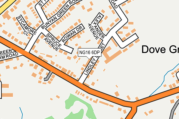 NG16 6DP map - OS OpenMap – Local (Ordnance Survey)
