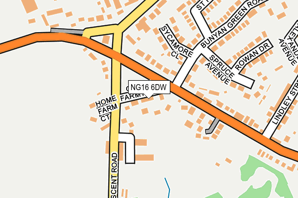 NG16 6DW map - OS OpenMap – Local (Ordnance Survey)