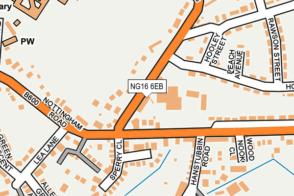 NG16 6EB map - OS OpenMap – Local (Ordnance Survey)