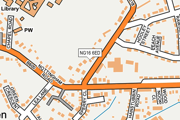 NG16 6ED map - OS OpenMap – Local (Ordnance Survey)