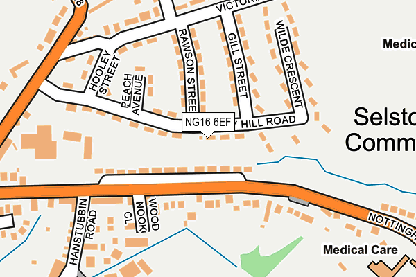 NG16 6EF map - OS OpenMap – Local (Ordnance Survey)