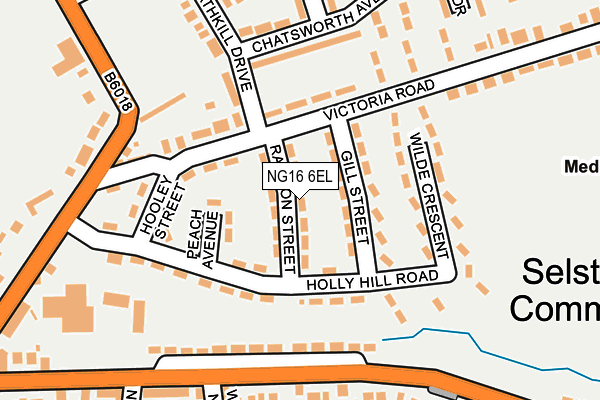 NG16 6EL map - OS OpenMap – Local (Ordnance Survey)