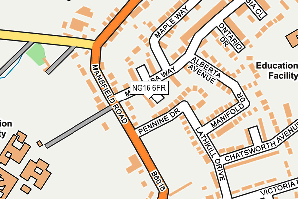 NG16 6FR map - OS OpenMap – Local (Ordnance Survey)