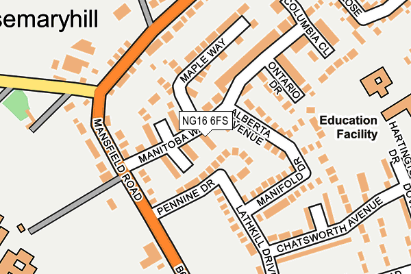 NG16 6FS map - OS OpenMap – Local (Ordnance Survey)