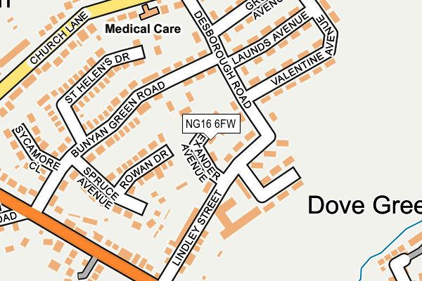 NG16 6FW map - OS OpenMap – Local (Ordnance Survey)