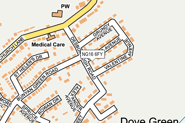 NG16 6FY map - OS OpenMap – Local (Ordnance Survey)