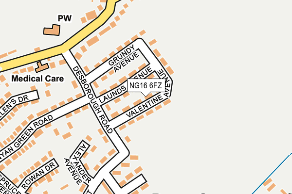 NG16 6FZ map - OS OpenMap – Local (Ordnance Survey)