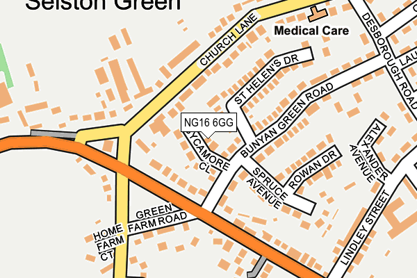 NG16 6GG map - OS OpenMap – Local (Ordnance Survey)