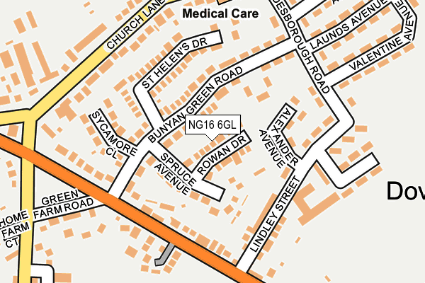 NG16 6GL map - OS OpenMap – Local (Ordnance Survey)