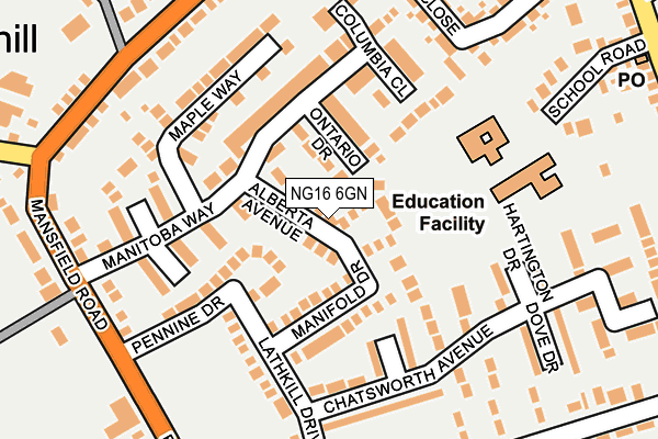 NG16 6GN map - OS OpenMap – Local (Ordnance Survey)