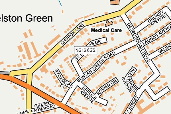 NG16 6GS map - OS OpenMap – Local (Ordnance Survey)