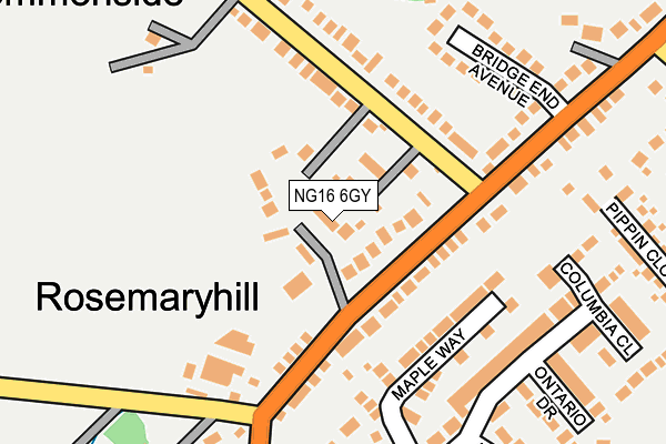 NG16 6GY map - OS OpenMap – Local (Ordnance Survey)