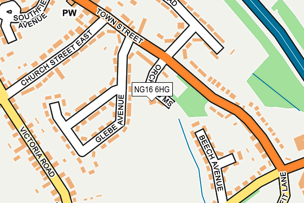 NG16 6HG map - OS OpenMap – Local (Ordnance Survey)